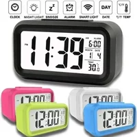 Reloj despertador Digital Led, retroiluminación, datos, calendario, escritorio, decoración electrónica multifunción para dormitorio, decoraciones de escritorio para pared