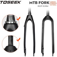TOSEEK-horquilla de carbono para bicicleta de montaña, 26/27, 5/29, horquilla rígida de carbono para bicicleta de montaña, horquillas delanteras de tubo recto/cónico de 9x100MM