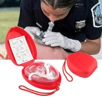 1 Juego de máscara CPR de rescate de coche, máscaras de primeros auxilios de emergencia, resucitador, válvula unidireccional, máscara de supervivencia facial CPR, Kit de supervivencia al aire libre