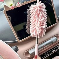 Mini cepillo para plumero de coche, herramienta de polvo de microfibra flexible y extensible para limpieza Interior del hogar y del coche, Material de fibra de poliéster