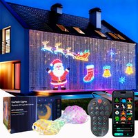 Luces LED Inteligentes para Cortinas, 1/2 Piezas, Luces de Hadas LED, Control por Aplicación, Sincronización con Música, Patrón Personalizable, Impermeables, para Decoración de Fiestas en Interiores y