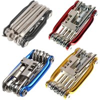 Kit de herramientas de reparación de bicicletas 11 en 1, llave para bicicleta de montaña, destornillador, cadena, radios hexagonales, juego de Reparación de bicicletas multifunción, herramienta para