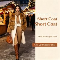 Chaquetas Cortas de Piel Sintética de Zorro para Mujer, Abrigo de Piel Sintética de Mapache para Otoño e Invierno, Ropa Exterior Esponjosa, Abrigos Gruesos y Cálidos, Elegantes y de Lujo