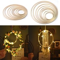 Aro de madera para manualidades, 5 uds., 10/15/18/20/23/26/30cm, anillo redondo, marco de aro de bambú, corona DIY, herramientas artesanales circulares, decoración de boda