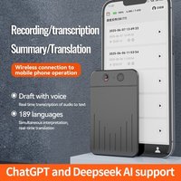 Grabadora de voz Digital con llamada telefónica y aplicación ChatGPT-4 alimentada por IA, 8GB-128GB, transcripción de idiomas, dispositivo de sonido, dictáfono de Audio