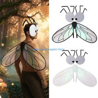 X4YC Disfraz Mosca Disfraces Halloween Accesorios para Disfraces Insectos Máscara Mosca con alas Insecto