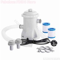 Bomba de filtro para piscina, bomba de agua eléctrica para piscina de 330 GPH con 2 cartuchos de filtro para piscina, bombas para piscina