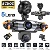 Cámara para Coche BCUOZ de 5 Canales y 1080P con Vista Panorámica, Cámaras Delantera de 1080P y Laterales/Trasera de 720P, Pantalla de 3.16', Visión Nocturna Superior, Grabación en Bucle, Sensor G,