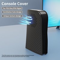 HONCAM Premium ABS cubierta Shell para consola de juegos PS5, discos y placas de cubierta de consola digital cubiertas protectoras antipolvo negro