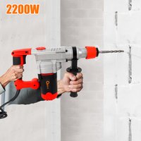 Martillo de demolición rotativo eléctrico, martillo de cinceles rompedor de hormigón de 2200W, taladro eléctrico de alta potencia de 220V
