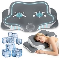 Almohada Cervical para Cuello y Hombros, Inodora, de Espuma Viscoelástica, con Funda de Seda Suave, Ergonómica, Ortopédica, Soporte para el Cuello, Regalo