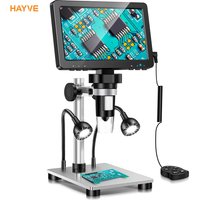 Hayve-microscopio Digital de 7 pulgadas con Zoom 1200X, microscopios electrónicos HD de 12MP, lupa de cámara para soldar, microscopio de reparación de teléfonos
