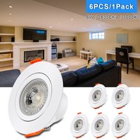 6 uds LED empotrable Downlight 5W focos de techo redondos ángulo ajustable Panel empotrable lámpara de iluminación para el hogar Hotel cocina
