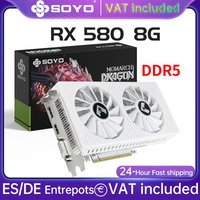 SOYO-tarjetas gráficas Radeon RX580 8G GDDR5, tarjeta de memoria para videojuegos, PCIE3.0x16 GPU, componentes de ordenador de escritorio AMD RX 580 8G