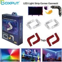 BOXPUT - Juego de 4 Soportes de Conexión en Esquina para Tiras de Luces LED en Forma de L, Sin Soldadura y Sin Espacios, Compatibles con Tiras LED SMD 5050