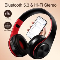 CATASSU-auriculares Bluetooth sobre la oreja, auriculares inalámbricos estéreo, orejeras de cuero suave, micrófono incorporado para PC/teléfonos móviles/TV