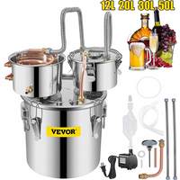 SucceBuy-destilador de alcohol, 12L, 20L, 30L, 50L, aparato Moonshine DIY, acero inoxidable, uía, cerveza, brandy, uso doméstico