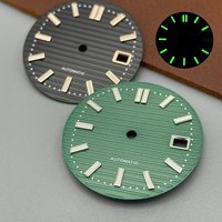 Esfera de reloj Nautilus NH35 de 30,5mm, esfera luminosa verde adecuada para movimiento NH35 NH36, accesorios para reloj, herramientas de reparación de relojes