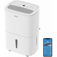 SHINCO WIFI Deshumidificador Portátil 50L/Día con Bomba Elevadora, Purificador de Aire, Filtro de Carbón Activado, Temporizador de 24 Horas, Drenaje Continuo, Función de Secadora, Blanco