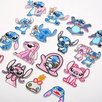 16 parches bordados termoadhesivos de anime con diseño de perro alienígena para coser en ropa infantil, vaqueros, abrigos, sombreros y apliques DIY.