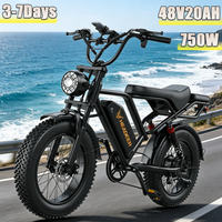【Bicicleta eléctrica】Motor de 750W, batería de 48V20AH, neumático de 20 pulgadas, bicicleta eléctrica todoterreno, 4 amortiguadores, pantalla LCD a color, bicicleta eléctrica