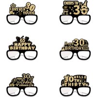 6 unids/set 18 21 30 40 50 60 70 y 80 años gafas de papel 3D fiesta de cumpleaños decoración de Carnaval serie de productos