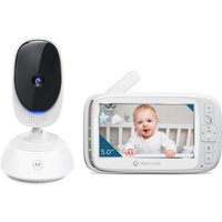 Motorola Nursery VM75 Cámara Vigilancia de Bebé - Vigilabebés con Unidad de Padres de 5 Pulgadas, Visión Nocturna Infrarroja, Zoom Digital, Comunicación Bidireccional y Canciones de Cuna