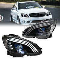 Conjunto de faros LED para Mercedes Benz W204 Clase C C180 C250 C350 C63 AMG 2007-2010, luces de señalización LED DRL, faros proyectores