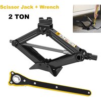 Juego de gatos elevadores de tijera manuales 2T para coche, herramienta de reparación de vehículos con llave extensible que ahorra esfuerzo para coches y SUV
