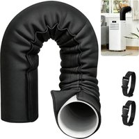 Funda protectora para manguera de aire acondicionado, funda aislante portátil impermeable para mangueras de escape, cubierta para conductos con 2 correas ajustables
