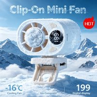 Enfriador de aire portátil de enfriamiento rápido en 3 segundos, miniventilador con clip sin aspas, ventilador con clip de refrigeración por semiconductor de bajo ruido para oficina y coche