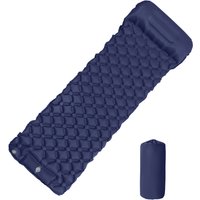 Colchón inflable para acampar al aire libre, almohadilla para dormir con almohadas, esterilla de aire ultraligera integrada, bomba de inflado para senderismo