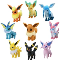 Nuevo Set de Peluches de la Familia Eevee - Sylveon, Umbreon, Vaporeon, Flareon, Pikachu, Glaceon, Muñecos de Peluche, Regalo de Navidad para Niños