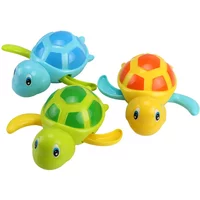 Venta única, lindo Animal de dibujos animados, tortuga, juguete clásico de agua para bebé, tortuga nadadora infantil, cadena enrollada, mecanismo de relojería, juguetes de baño de playa para niños
