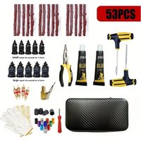 Kit de herramientas de reparación de neumáticos definitivo: arreglo de pinchazos de emergencia con tiras de neumáticos y herramientas de enchufe para automóviles, motocicletas, camiones y bicicletas