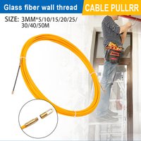 Riel Guía de Cable de Fibra de Vidrio de 3MM, 5M-50M, de Acero Inoxidable Amarillo, para Instalaciones Eléctricas Domésticas, con Cinta Deslizante