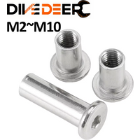 Tuerca de barril de encuadernación M2 M3 M4 M5 M6 M8 M10 304, tapa hexagonal de acero inoxidable, tuerca de inserción de remache para muebles para montaje en pared de TV, 2-10 Uds.