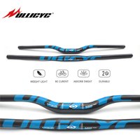 Manillar Ullicyc de Carbono Completo para Bicicleta de Montaña, Acabado Brillante 3K Azul, 580-740mm, Plano/Elevado, Ligero, Actualización para Bicicletas de Montaña y Patinetes Eléctricos