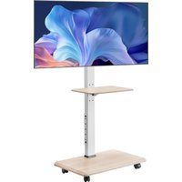 VEVOR Soporte de TV con Ruedas para Televisores de 812,8-1778 mm de Hasta 40 kg, Rotación de 25° a la Izquierda y a la Derecha, Soporte de TV con Altura Ajustable y Estante para Sala de Estar